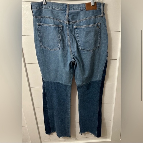 MadewellxISKO patch high rise denim flare woman 70’s inspired raw hem jean 32 - Picture 3 of 11